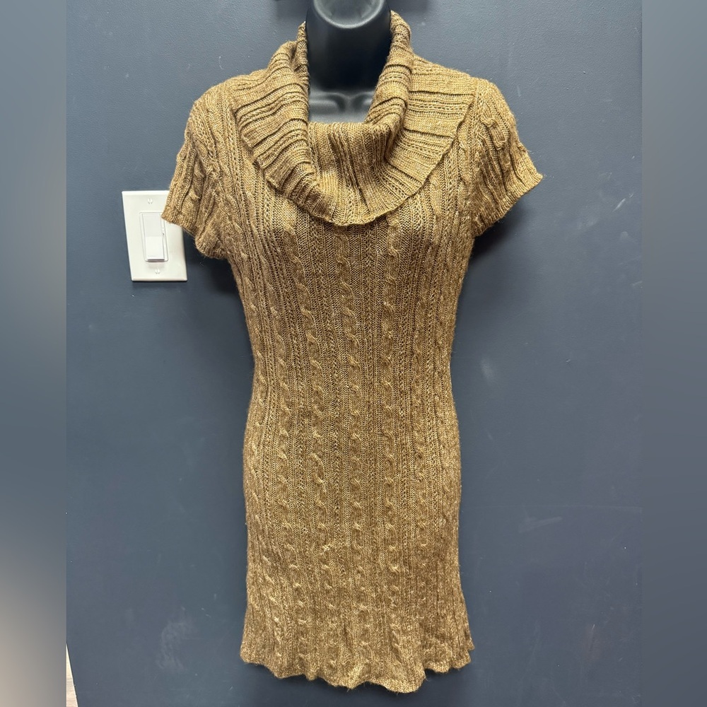 Vintage jj always turtleneck cable sweater dress knit new!